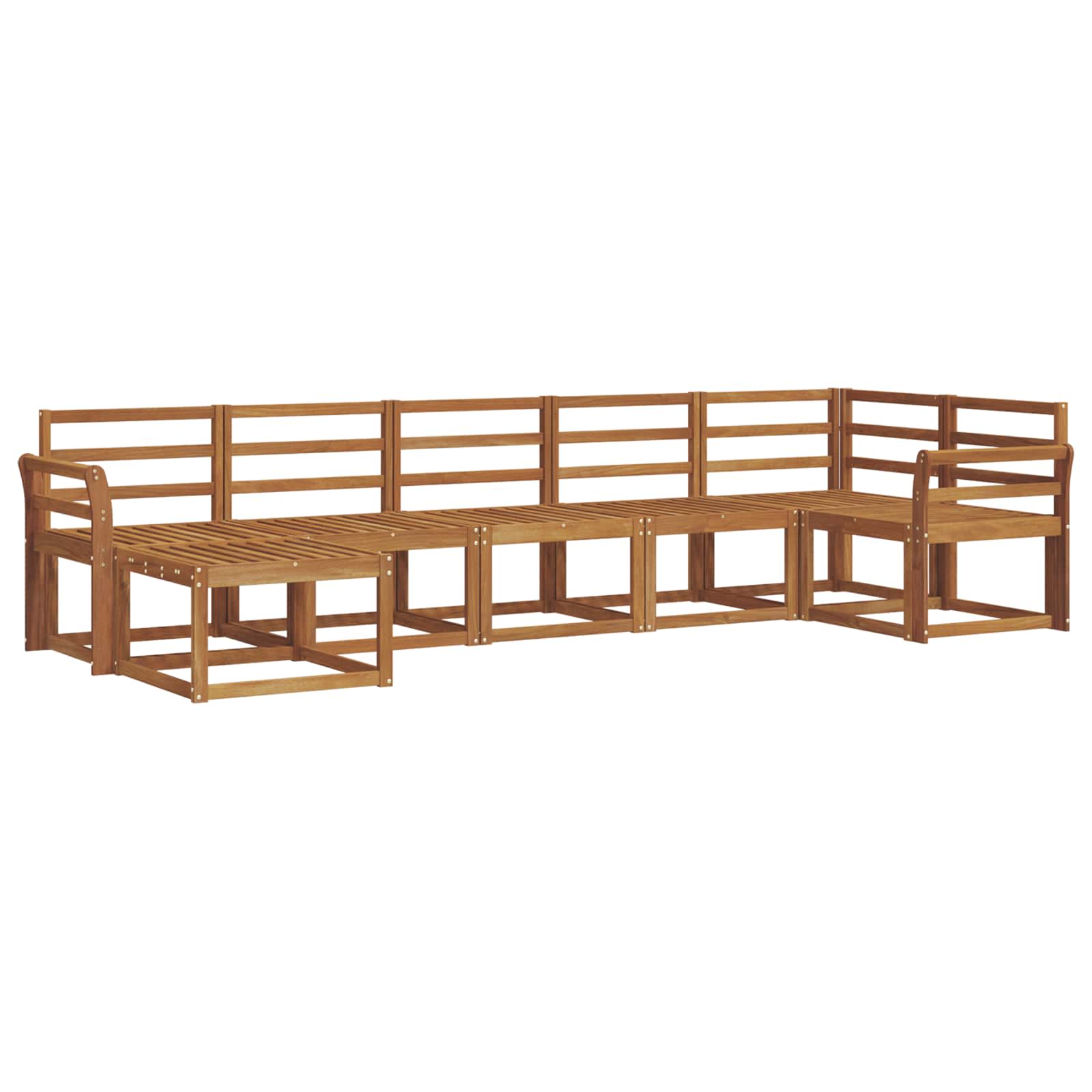 Buiten bankenset 7 pcs Naturel Massief Acaciahout image 2