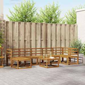 Zunanja garnitura za sedenje 8 pcs Naravna Masiven les akacije