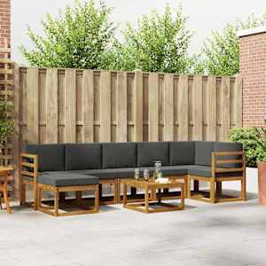 Zunanja garnitura za sedenje 8 pcs Naravna in antracitna