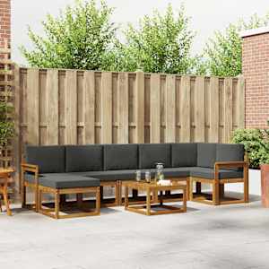 Zunanja garnitura za sedenje 8 pcs Naravna in antracitna