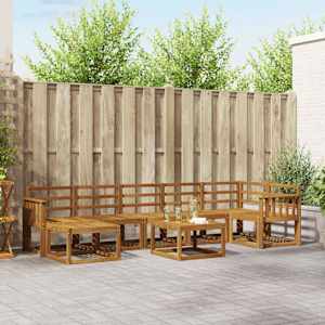 Zunanja garnitura za sedenje 8 pcs Naravna Masiven les akacije