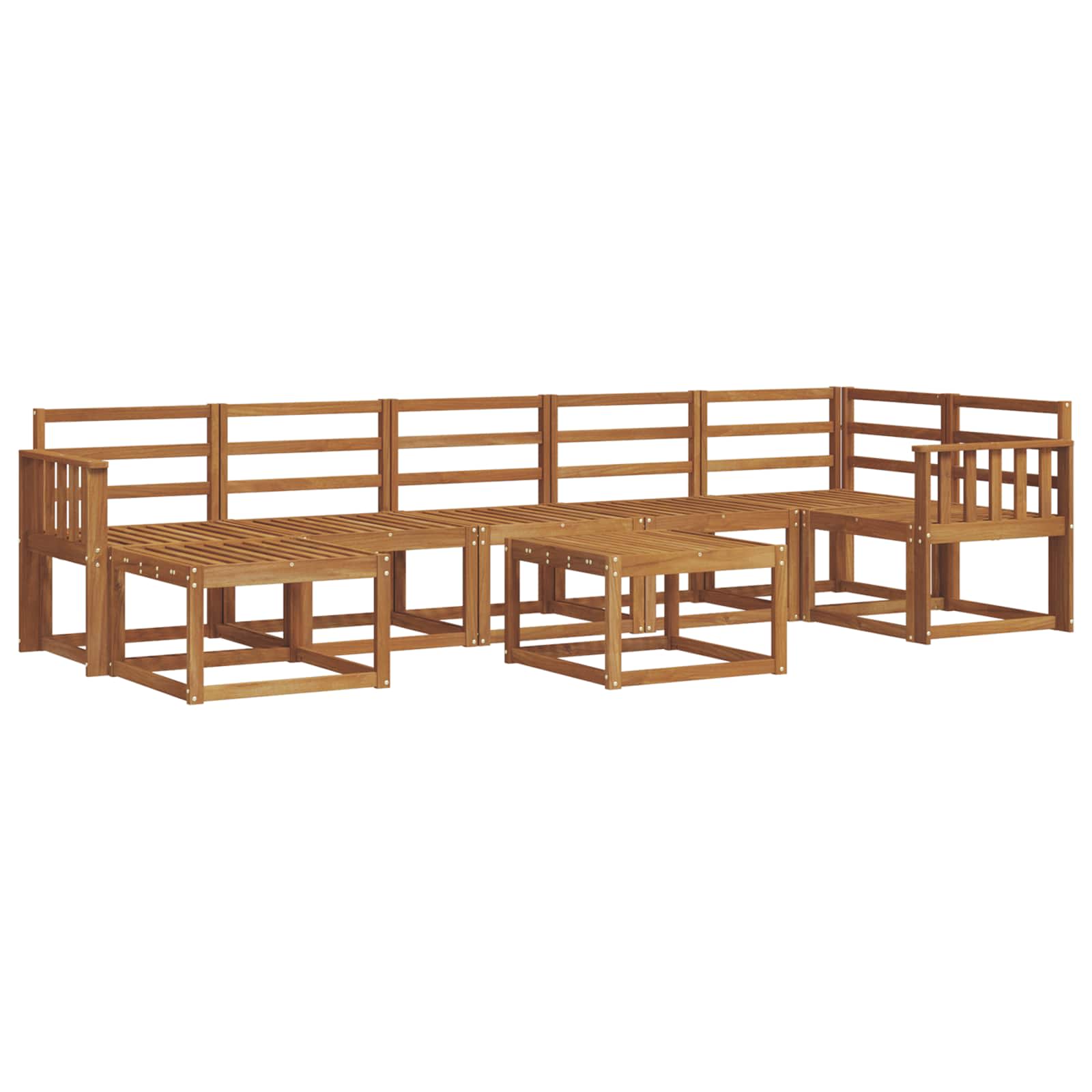 Buiten bankenset 8 pcs Naturel Massief Acaciahout image 2