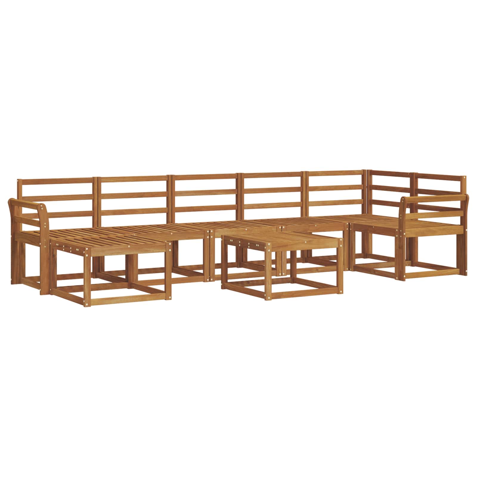 Buiten bankenset 8 pcs Naturel Massief Acaciahout image 2