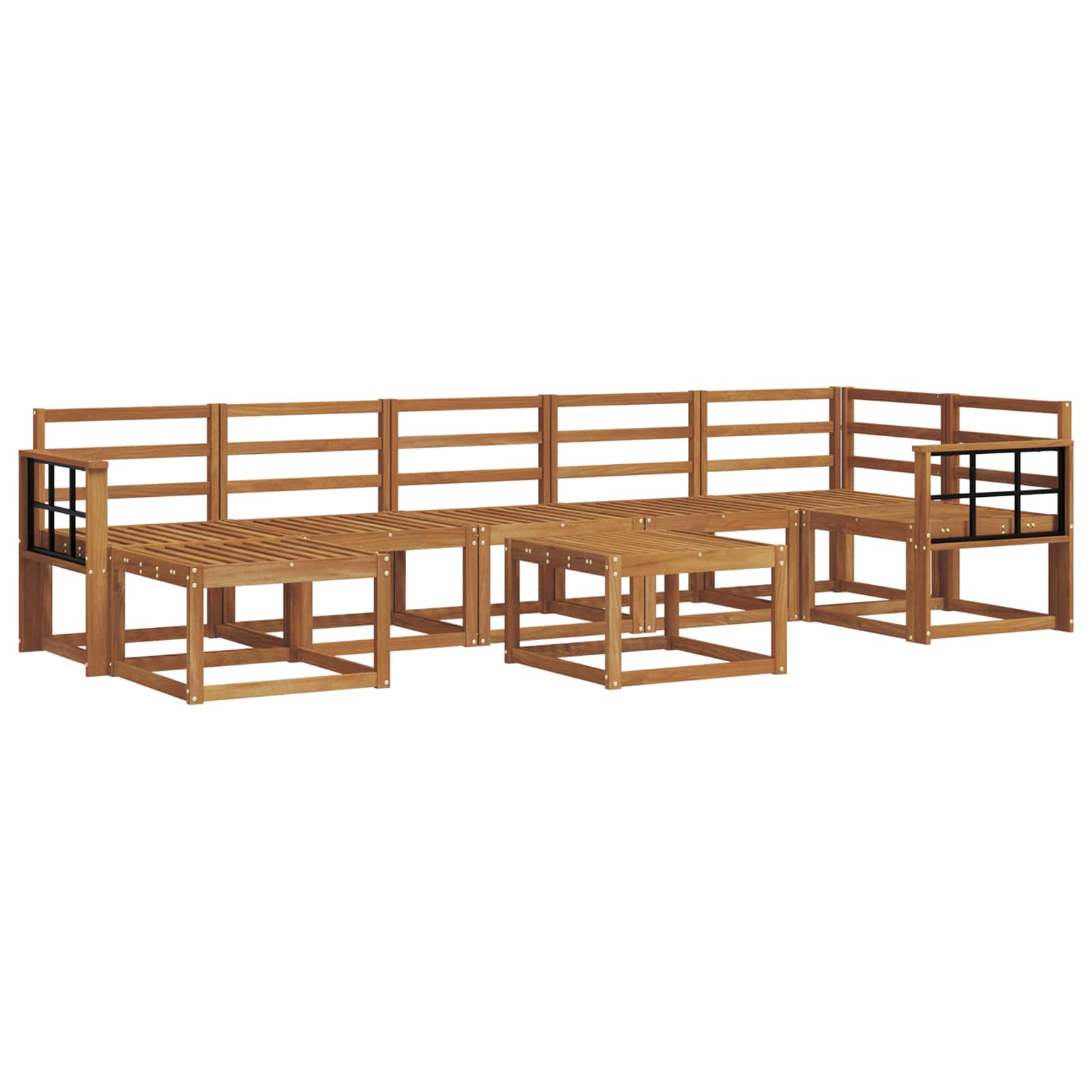 Buiten bankenset 8 pcs Naturel Massief Acaciahout image 2