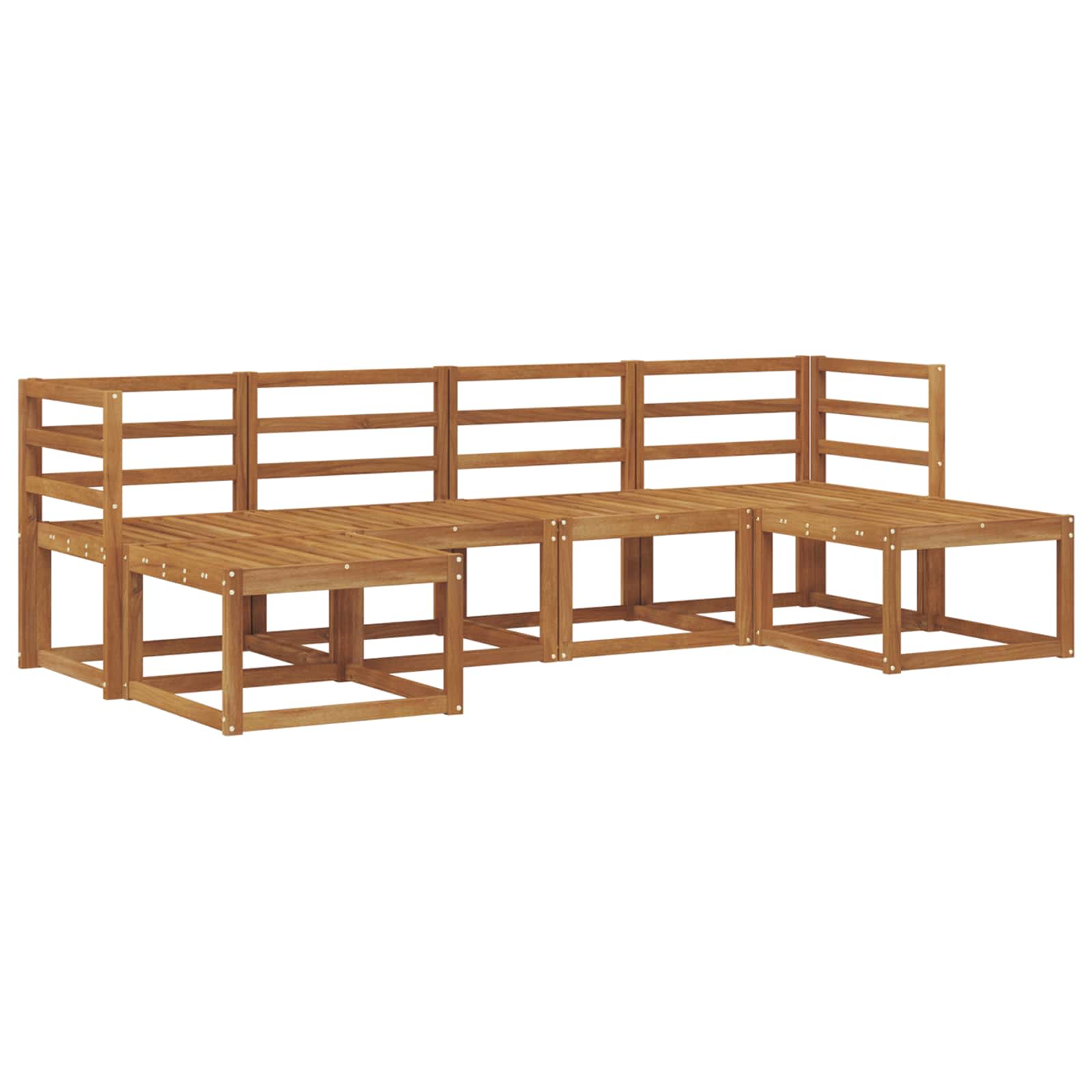 Buiten bankenset 6 pcs Naturel Massief Acaciahout image 2