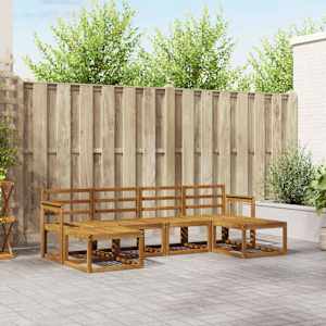 Zunanja garnitura za sedenje 6 pcs Naravna Masiven les akacije