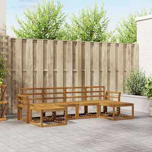 Zunanja garnitura za sedenje 6 pcs Naravna Konstruiran les