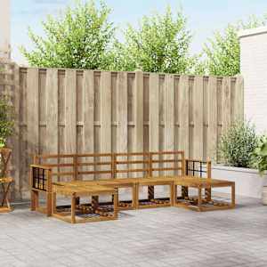 Zunanja garnitura za sedenje 6 pcs Naravna Konstruiran les