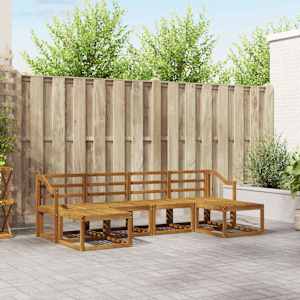 Zunanja garnitura za sedenje 6 pcs Naravna Konstruiran les