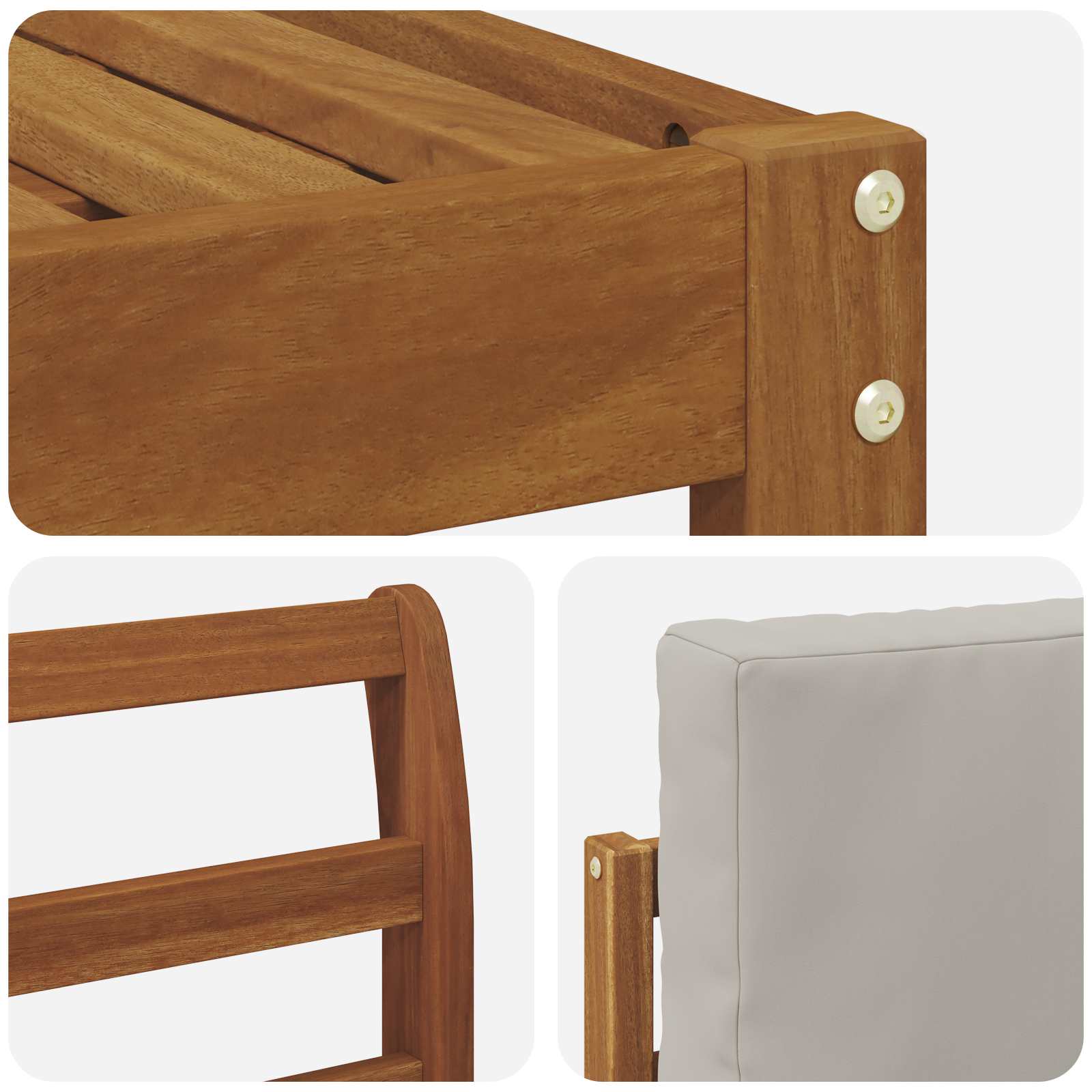 Zunanja garnitura za sedenje 8 pcs Naravna in svetlo siva - slika 6