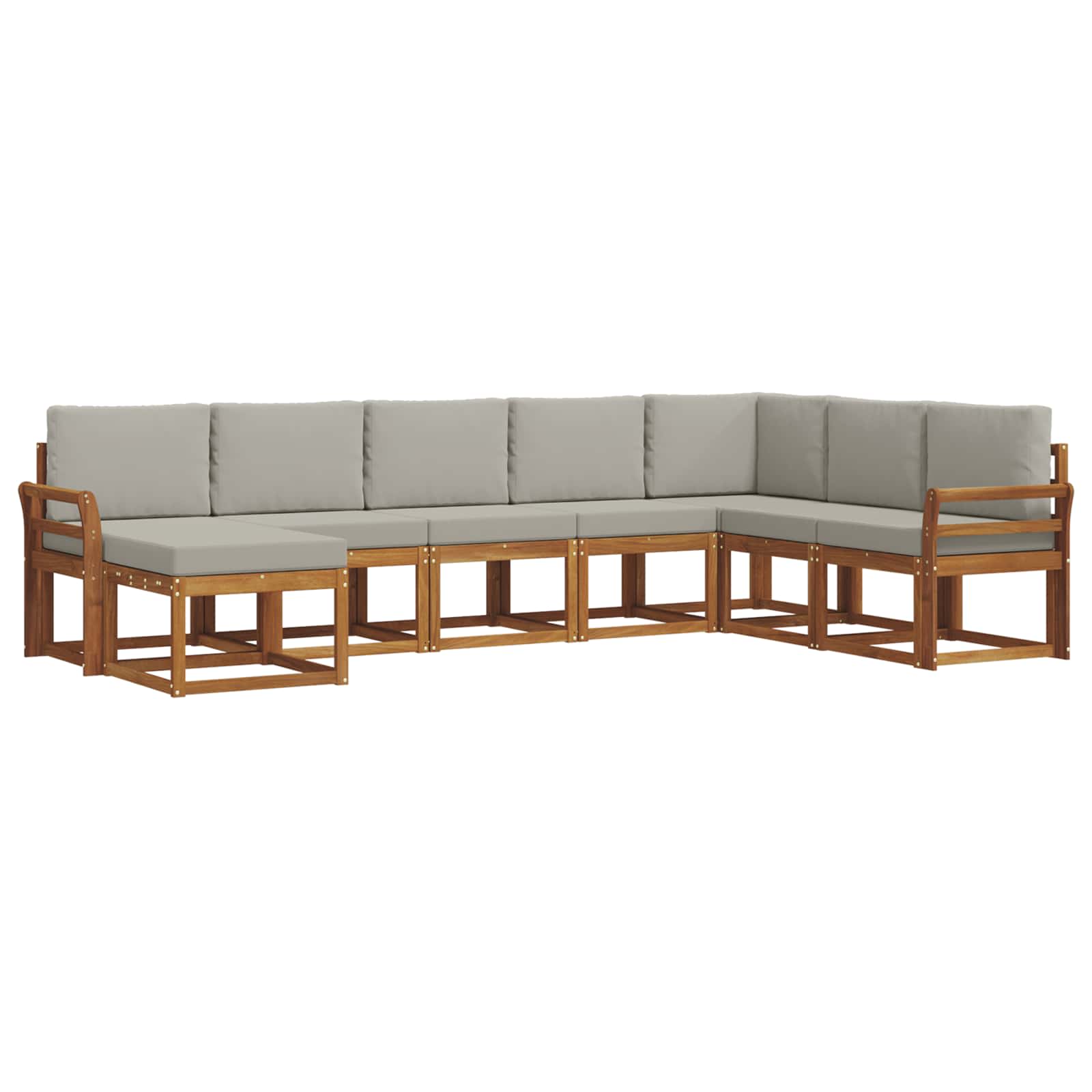 Zunanja garnitura za sedenje 8 pcs Naravna in svetlo siva - slika 3