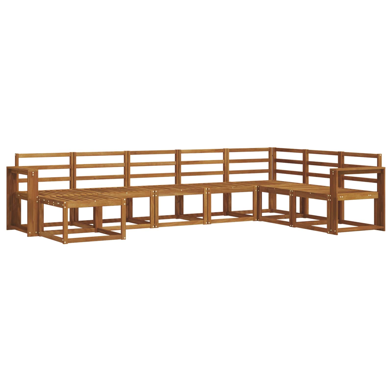 Buiten bankenset 8 pcs Naturel Massief Acaciahout image 2