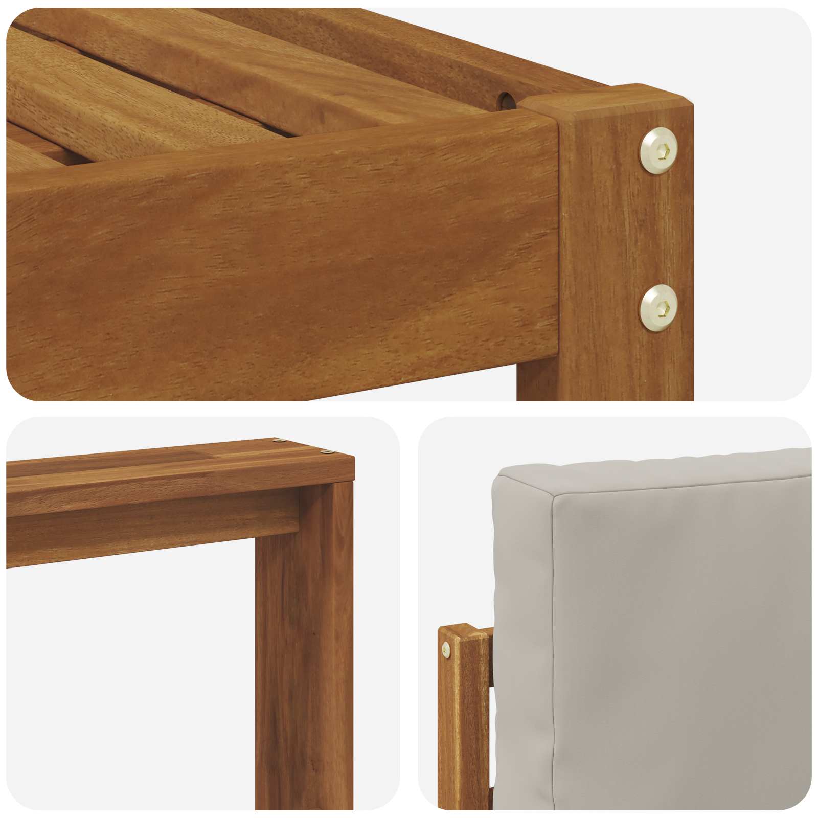 Zunanja garnitura za sedenje 8 pcs Naravna in svetlo siva - slika 6