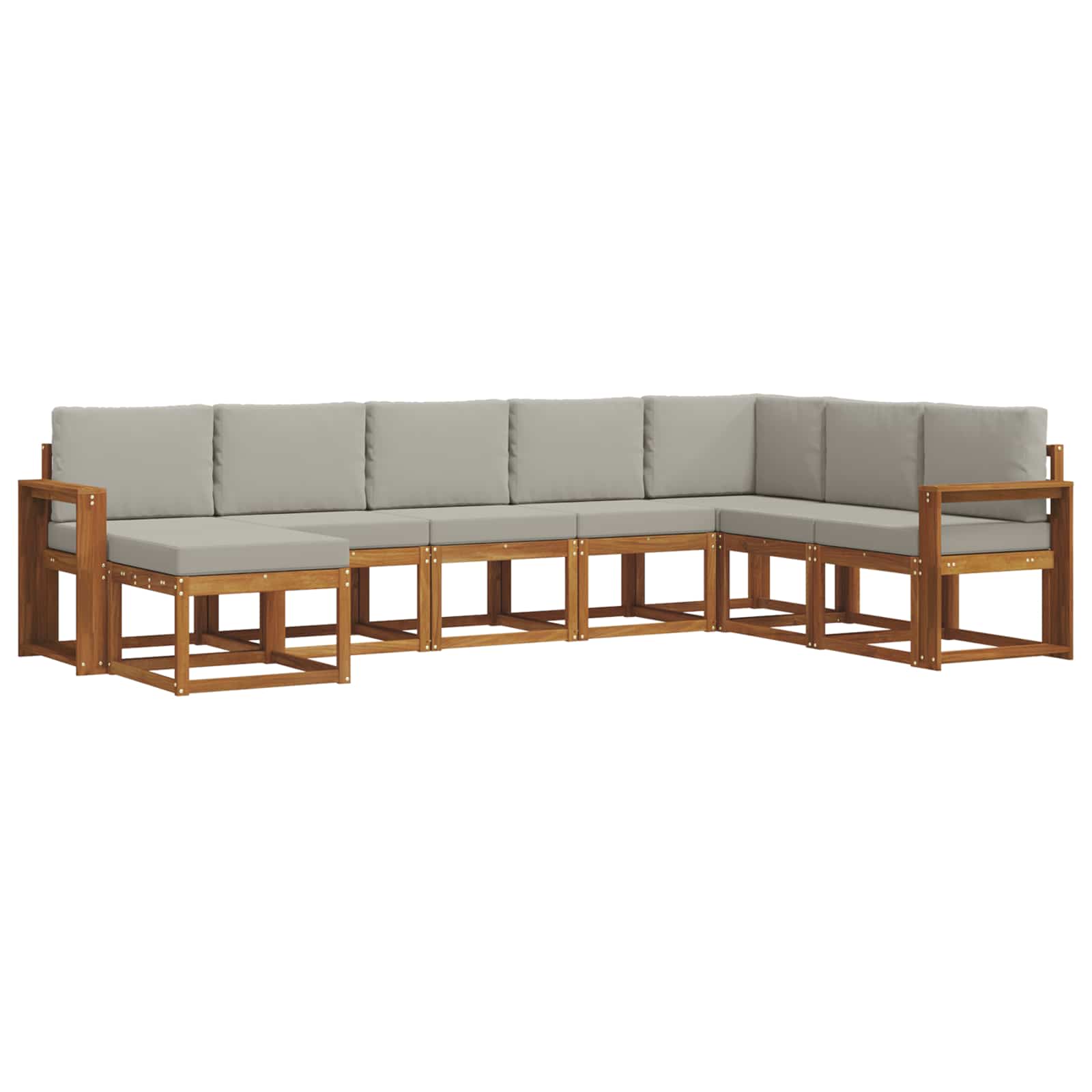 Zunanja garnitura za sedenje 8 pcs Naravna in svetlo siva - slika 3