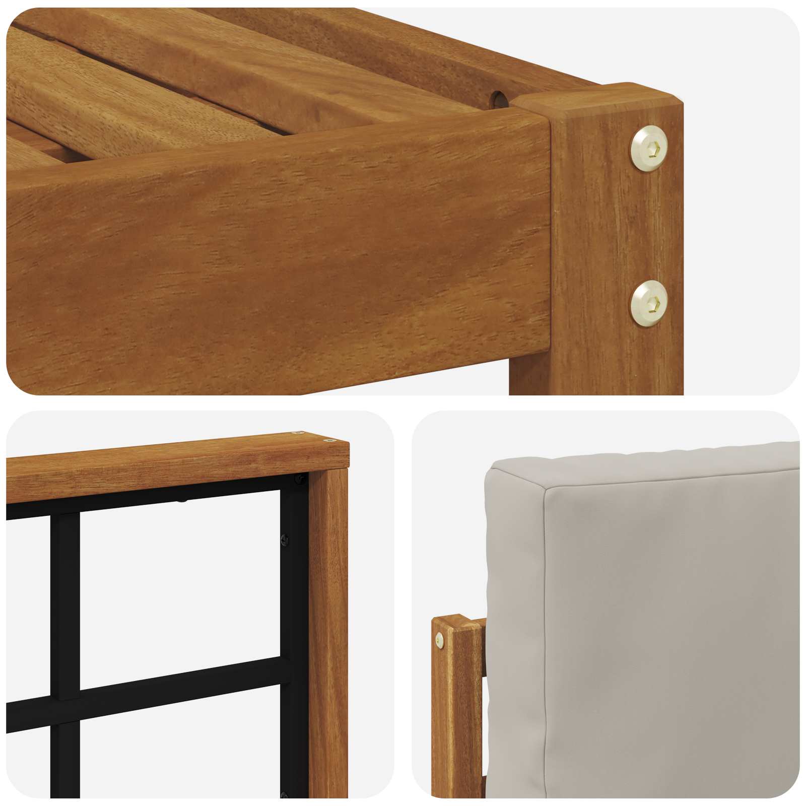 Zunanja garnitura za sedenje 8 pcs Naravna in svetlo siva - slika 6