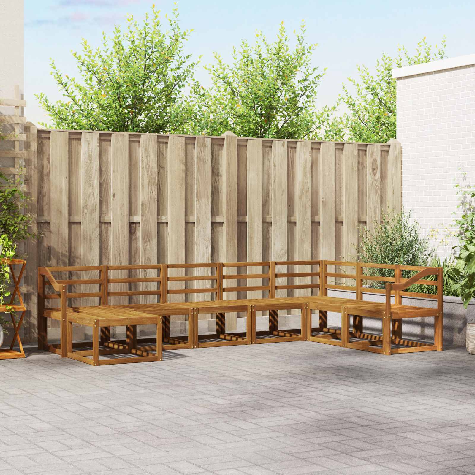 Zunanja garnitura za sedenje 8 pcs Naravna Masiven les akacije