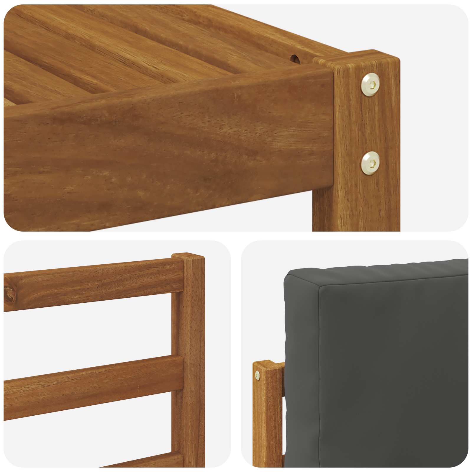 Zunanja garnitura za sedenje 9 pcs Naravna in antracitna - slika 8