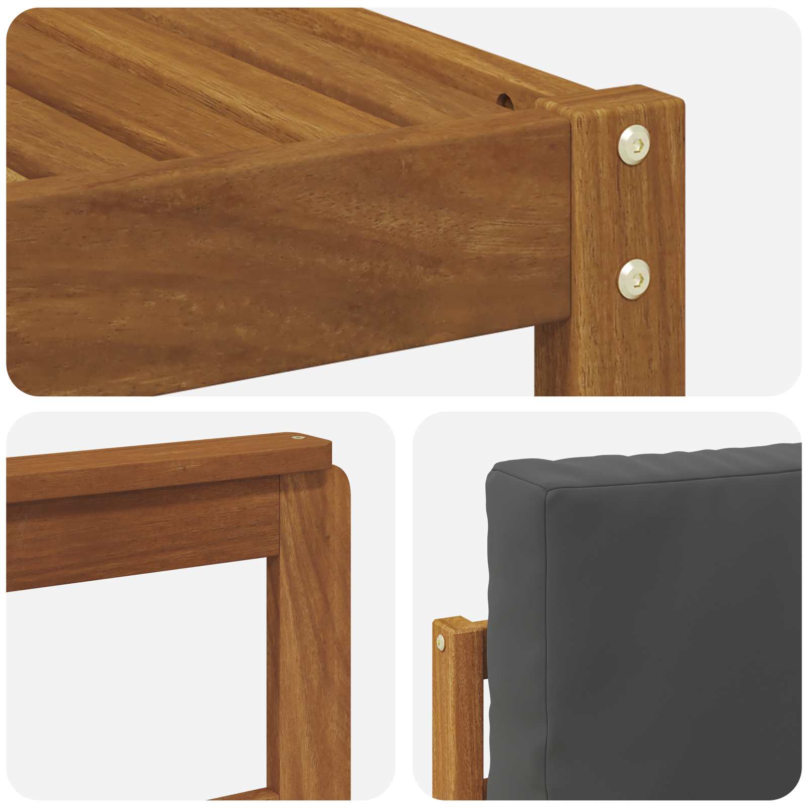 Zunanja garnitura za sedenje 9 pcs Naravna in antracitna - slika 8