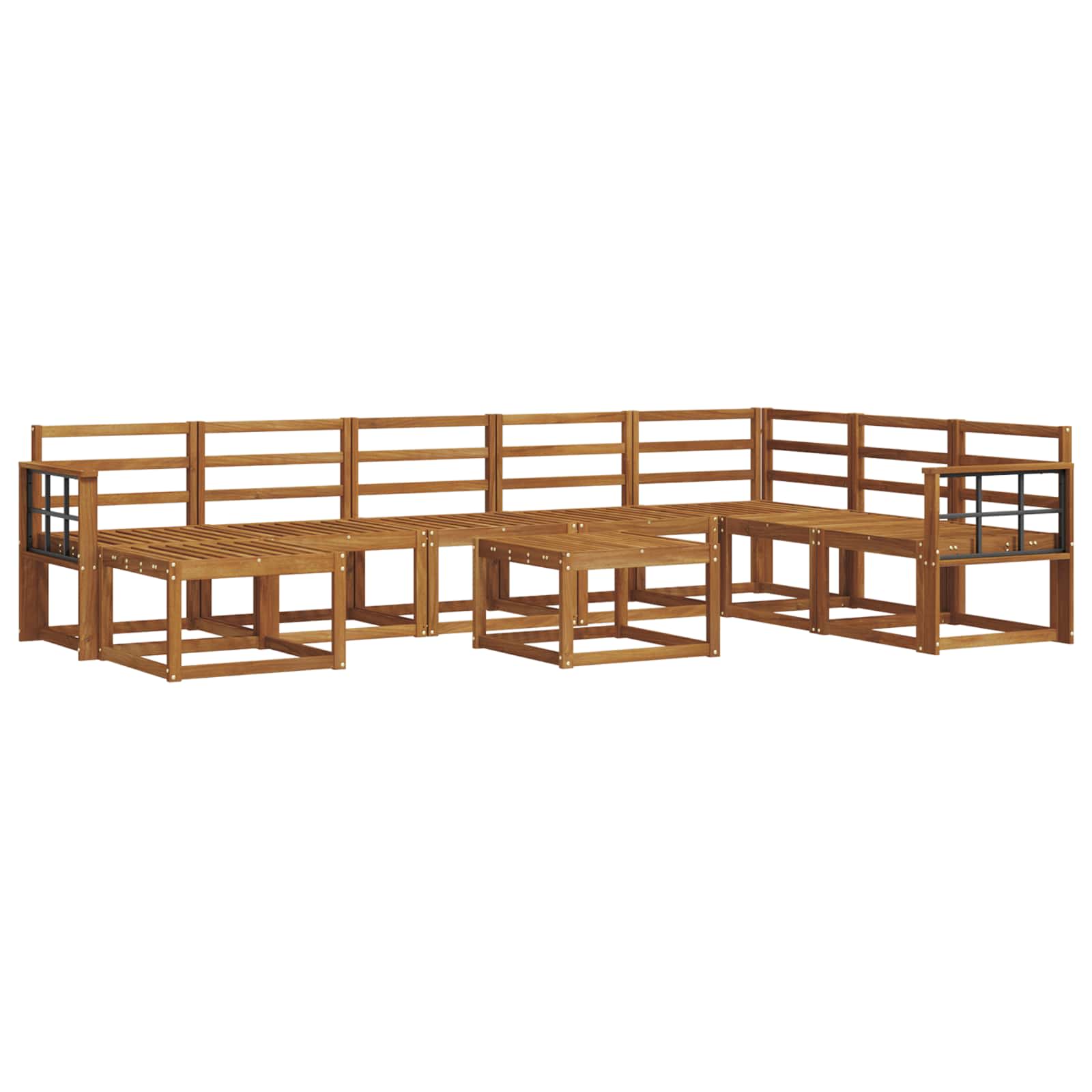 Buiten bankenset 9 pcs Naturel Massief Acaciahout image 2