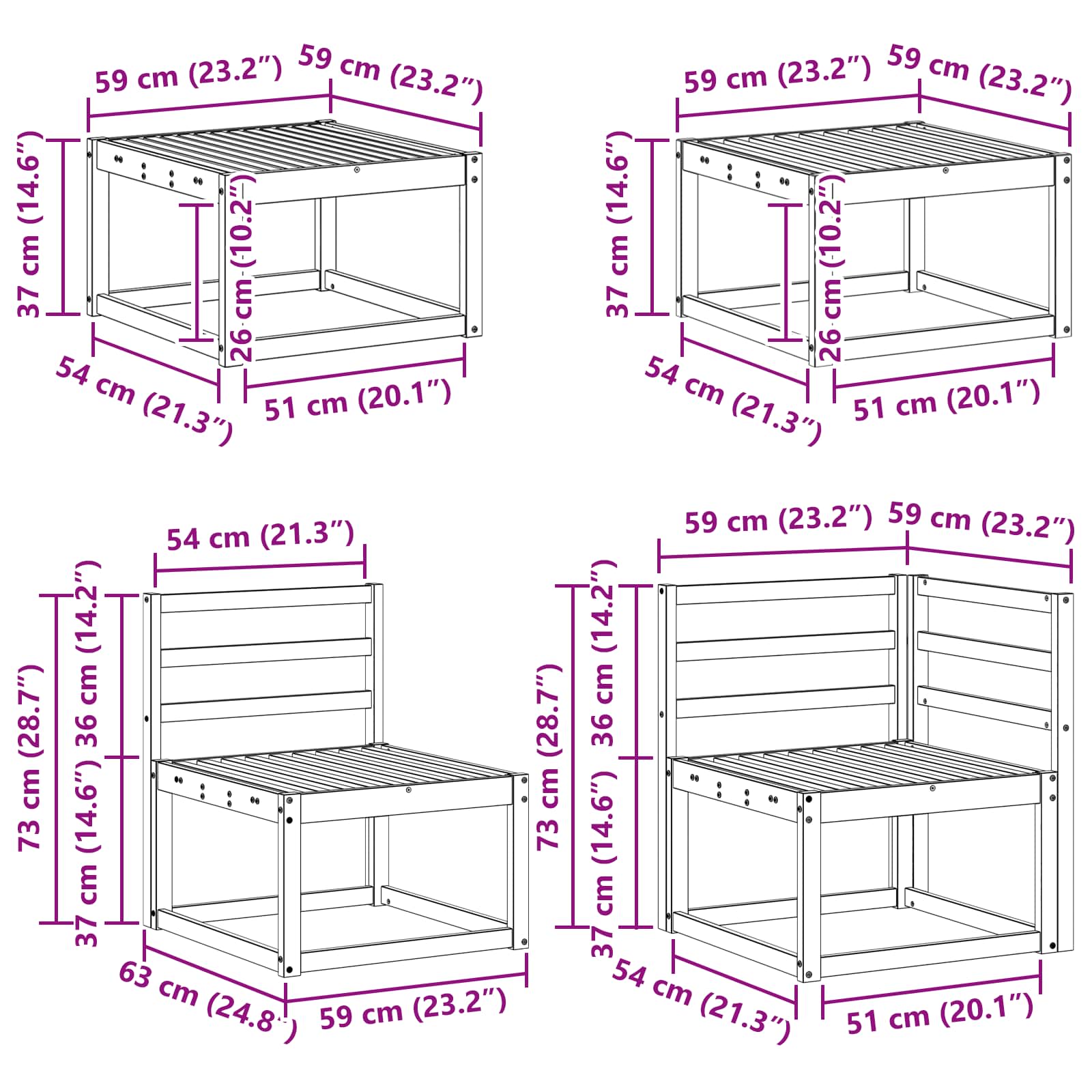 Buiten bankenset 9 pcs Naturel Massief Acaciahout image 11