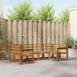 Zunanja garnitura za sedenje 6 pcs Naravna Masiven les akacije