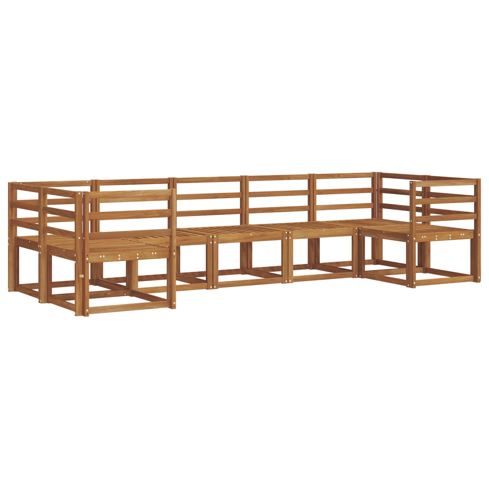 Zunanja garnitura za sedenje 7 pcs Naravna Masiven les akacije - slika 2