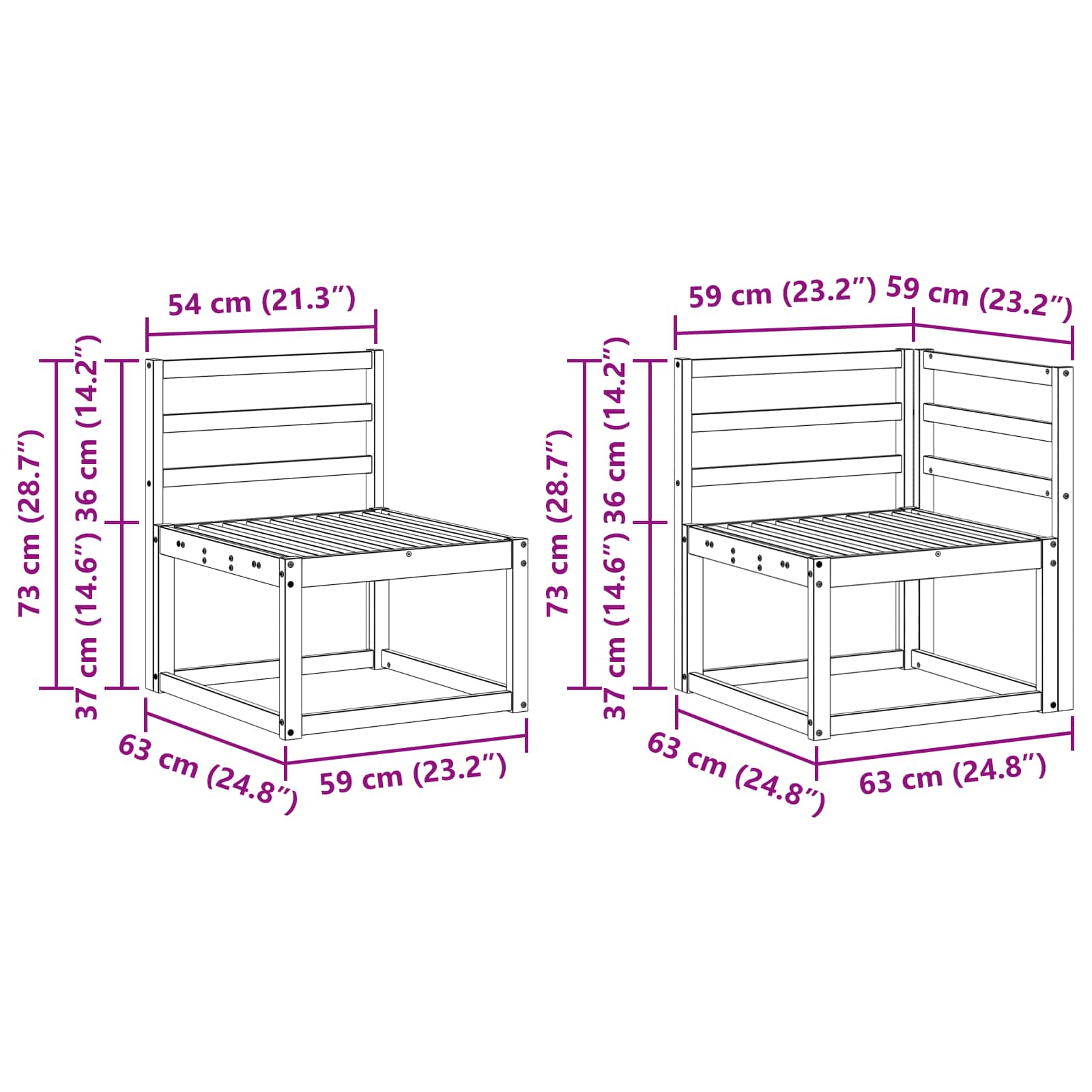 Zunanja garnitura za sedenje 7 pcs Naravna Masiven les akacije - slika 10