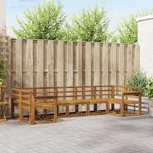 Zunanja garnitura za sedenje 7 pcs Naravna Masiven les akacije