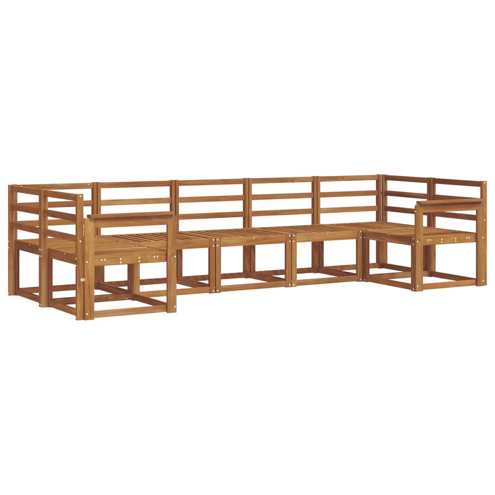 Zunanja garnitura za sedenje 7 pcs Naravna Masiven les akacije - slika 2