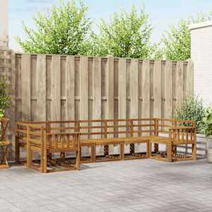 Zunanja garnitura za sedenje 7 pcs Naravna Masiven les akacije