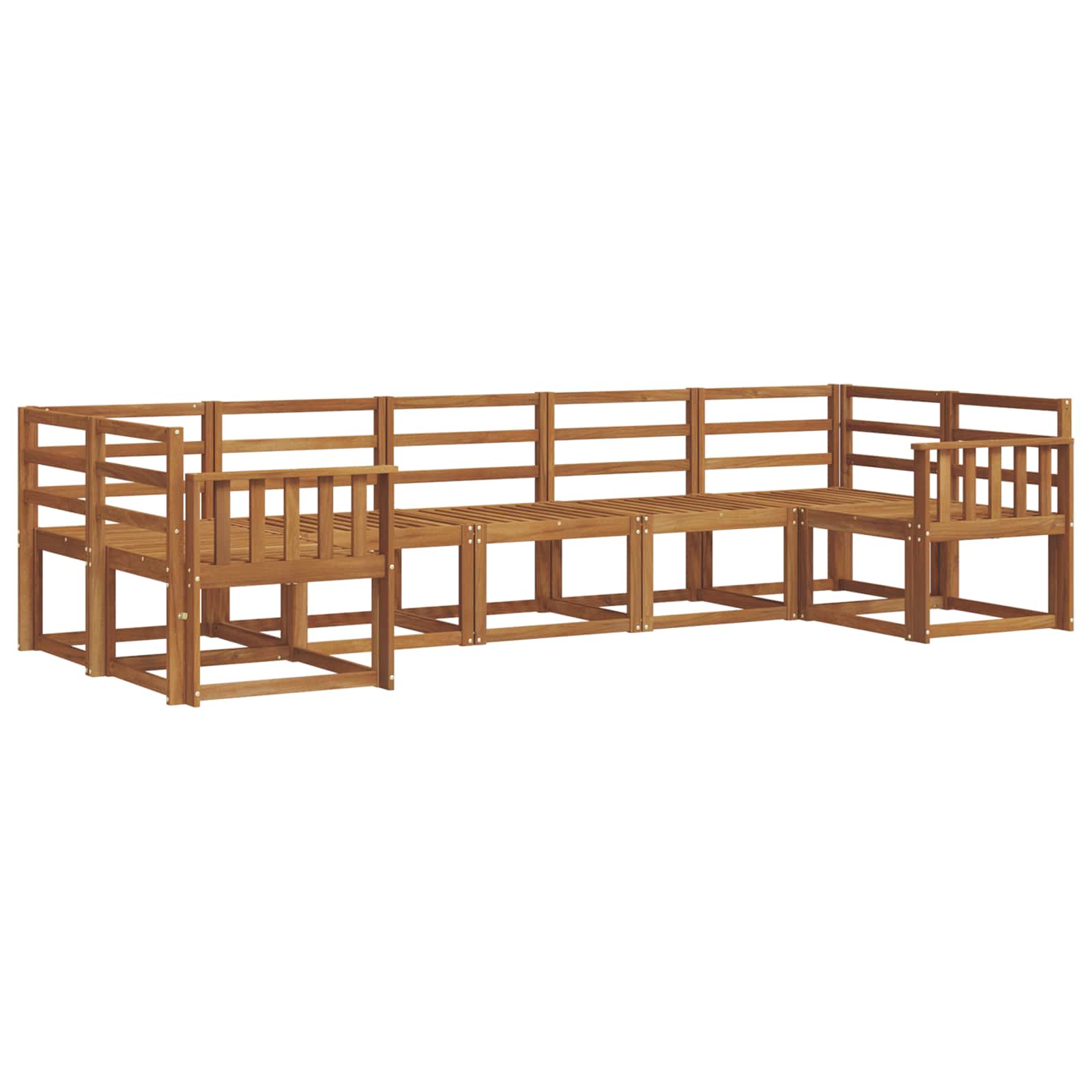 Zunanja garnitura za sedenje 7 pcs Naravna Masiven les akacije - slika 2