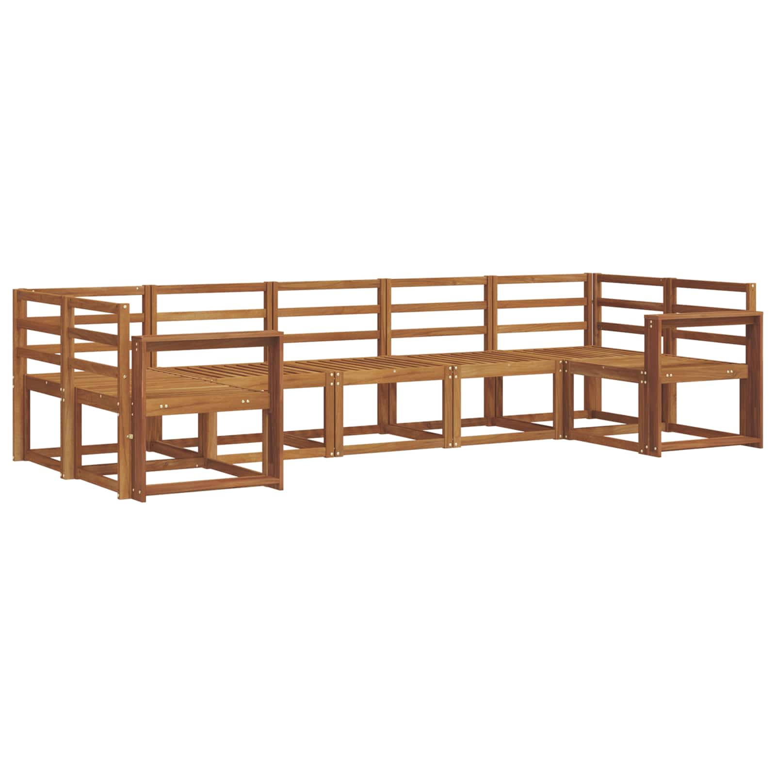 Buiten bankenset 7 pcs Naturel Massief Acaciahout image 2