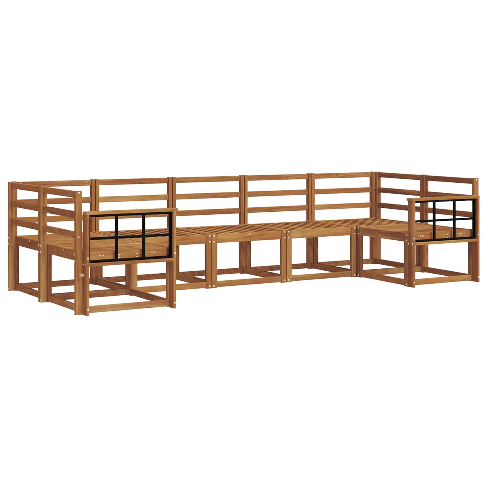 Buiten bankenset 7 pcs Naturel Massief Acaciahout image 2