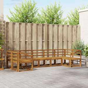 Zunanja garnitura za sedenje 7 pcs Naravna Masiven les akacije