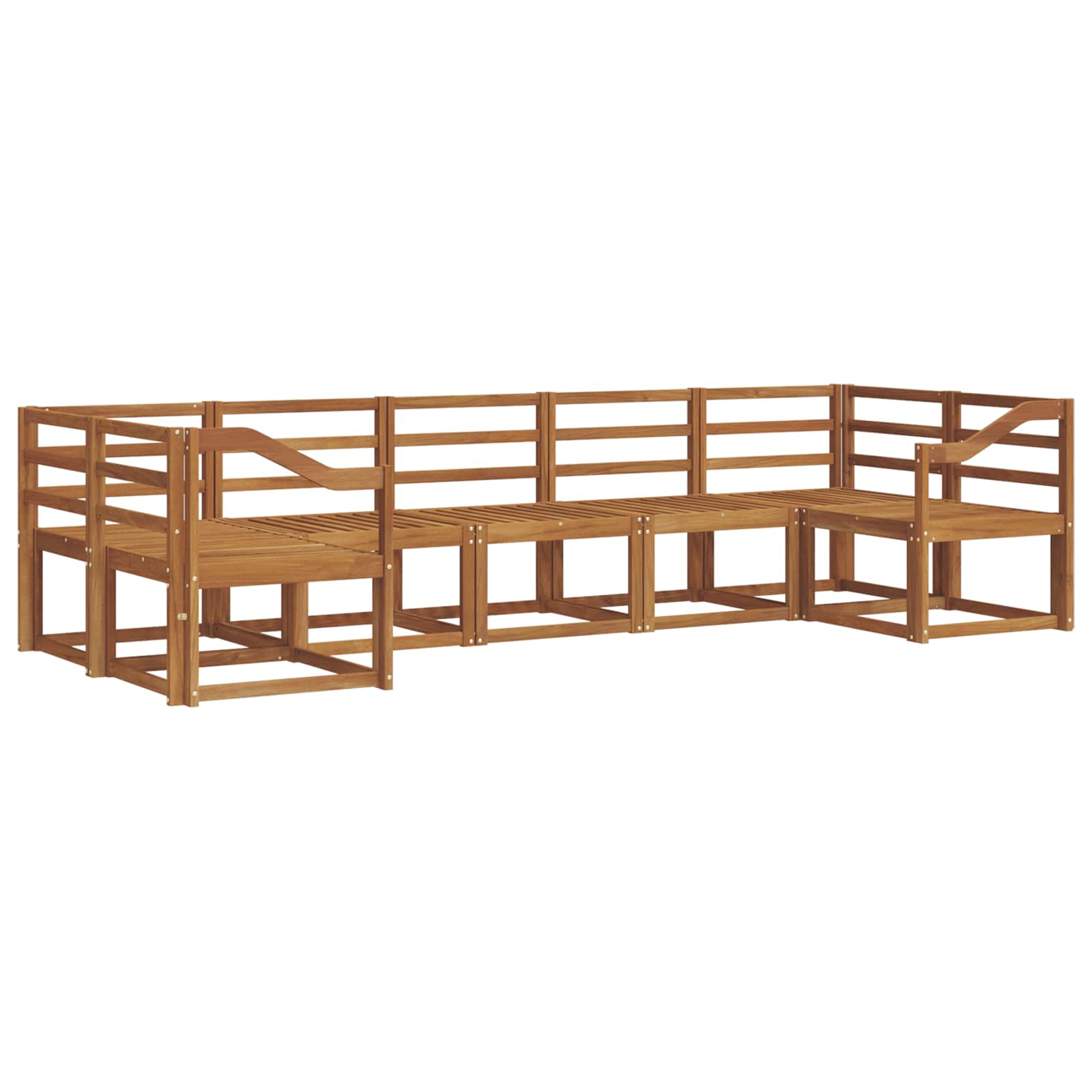 Zunanja garnitura za sedenje 7 pcs Naravna Masiven les akacije - slika 2