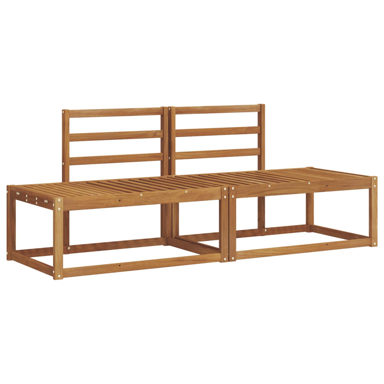 Zunanja garnitura za sedenje 2 pcs Naravna 182,5 x 63 x 73 cm - slika 2