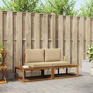 Zunanja garnitura za sedenje z blazino 2 pcs Naravna