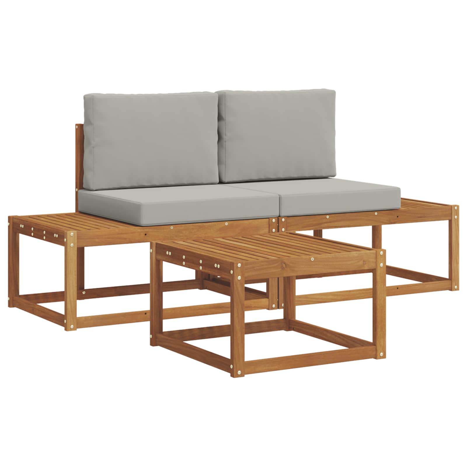 Thumbnail - vidaXL Outdoor-Sofagarnitur mit Kissen 3 pcs Natur