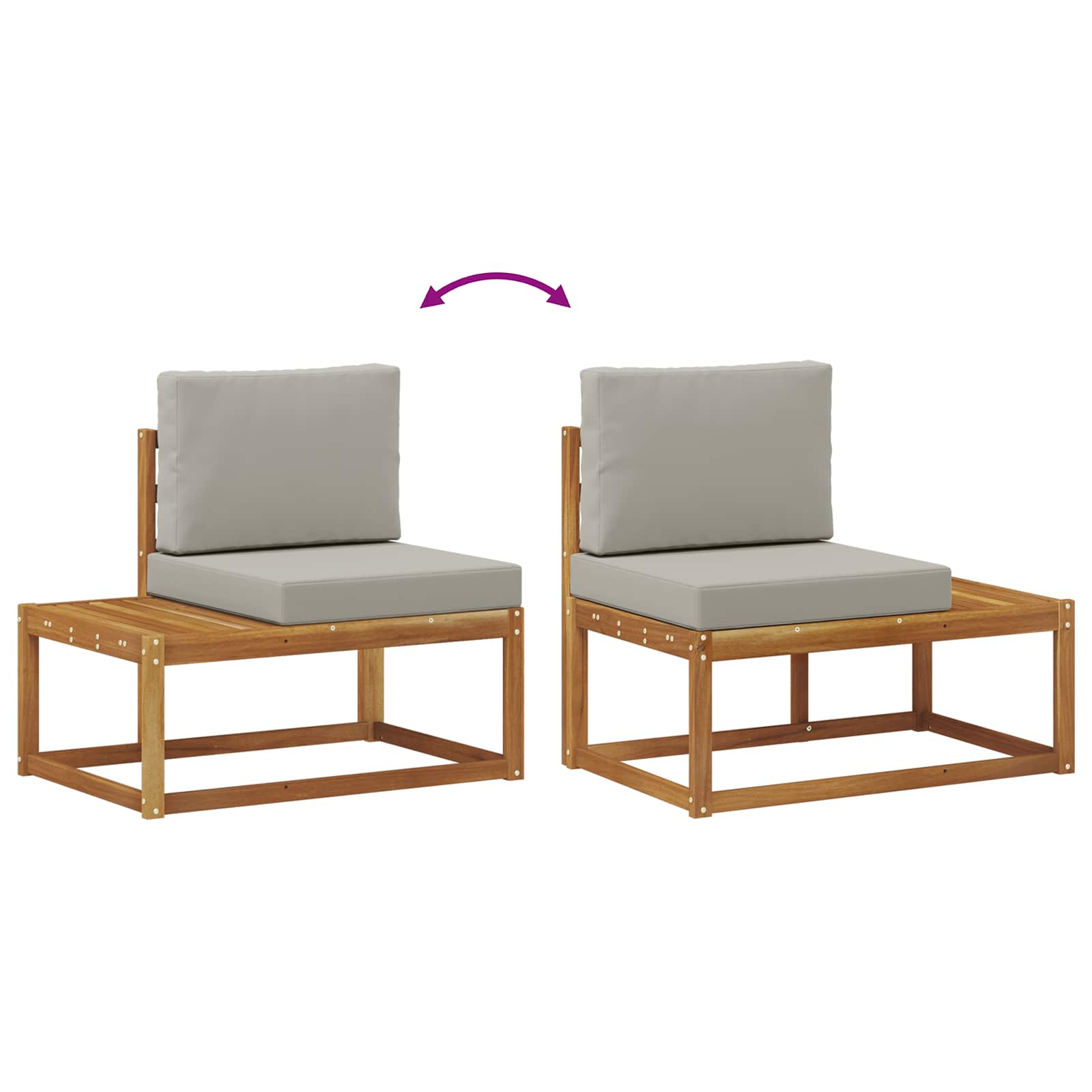 Zunanja garnitura za sedenje z blazino 3 pcs Naravna - slika 8