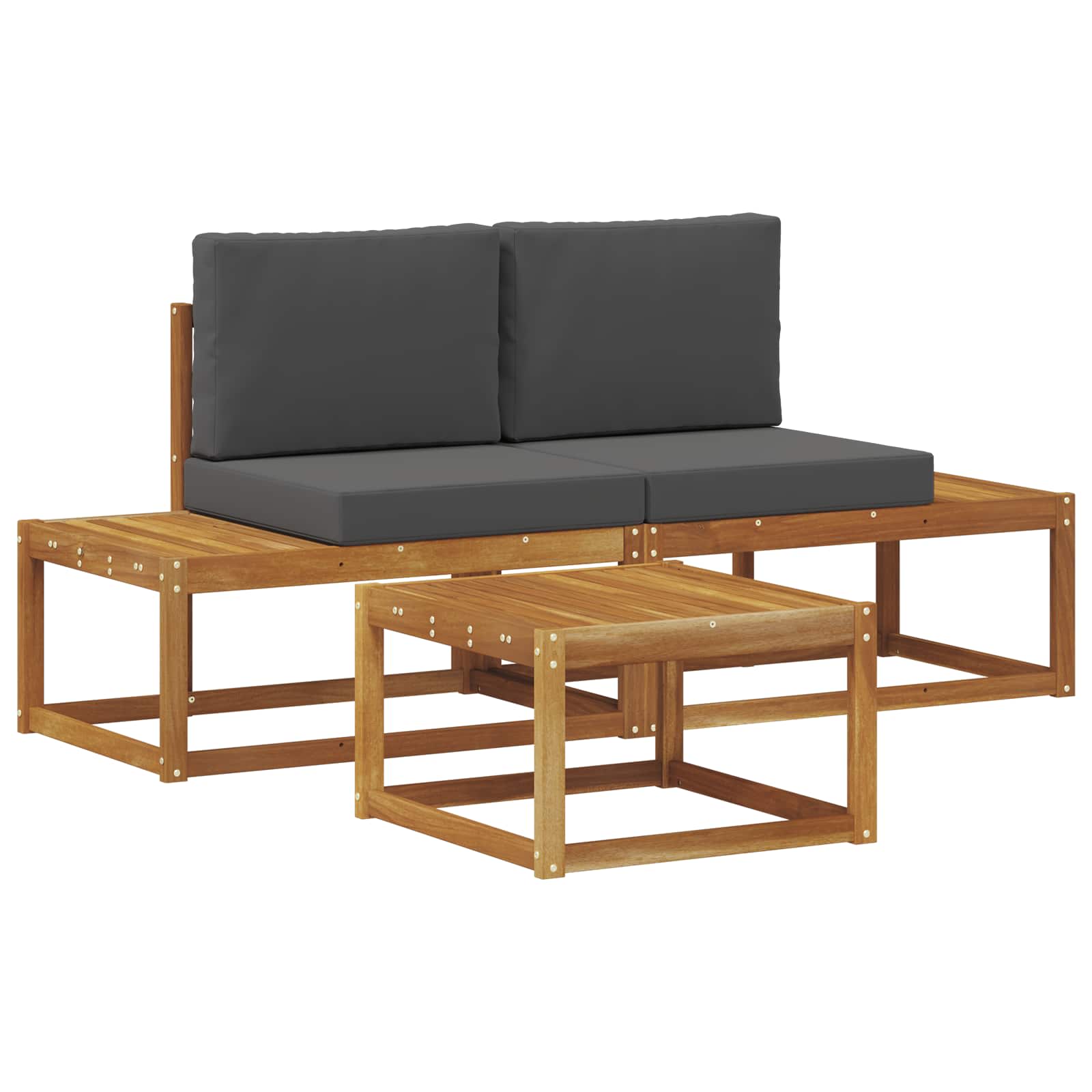 Thumbnail - vidaXL Outdoor-Sofagarnitur mit Kissen 3 pcs Natur