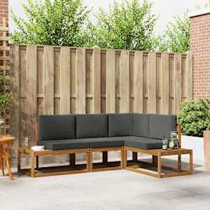 Zunanja garnitura za sedenje 4 Kos Naravna in antracitna