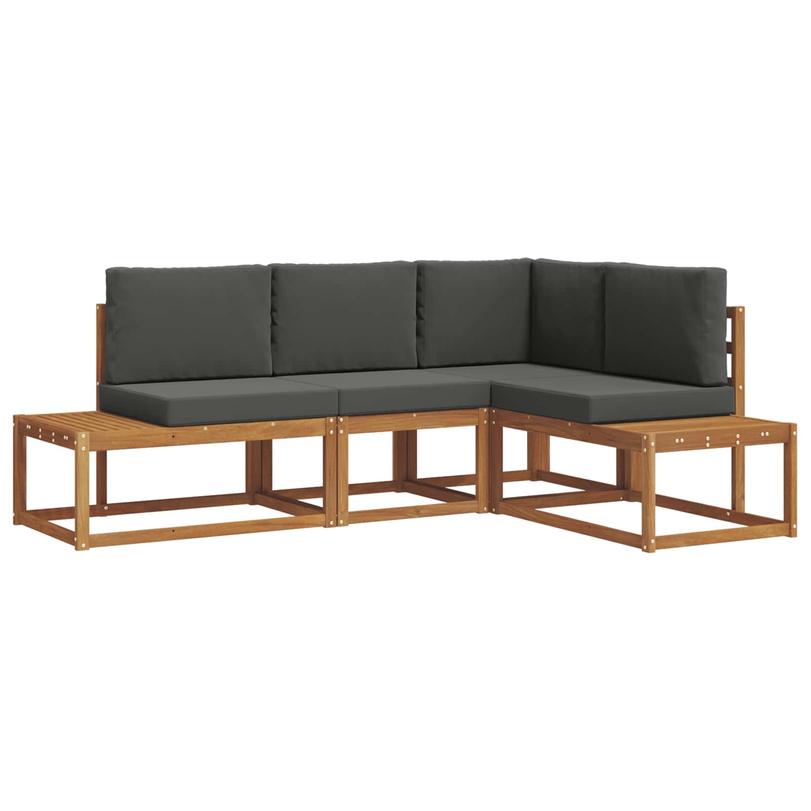 Thumbnail - vidaXL Outdoor-Sofagarnitur mit Kissen 4 Stück Natur und Anthrazit