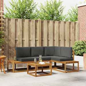 Zunanja garnitura za sedenje 5 Kos Naravna in antracitna