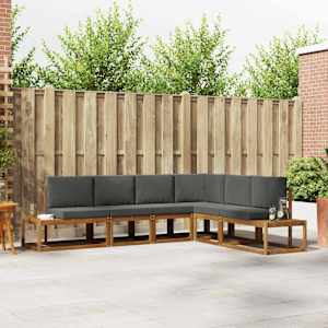 Zunanja garnitura za sedenje 6 Kos Naravna in antracitna