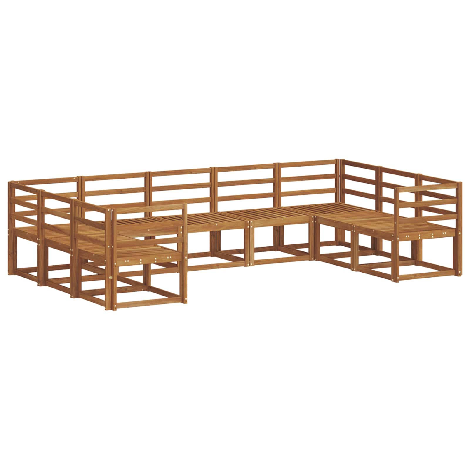 Buiten bankenset 9 pcs Naturel Massief Acaciahout image 2