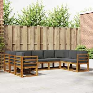 Zunanja garnitura za sedenje 9 pcs Naravna in antracitna