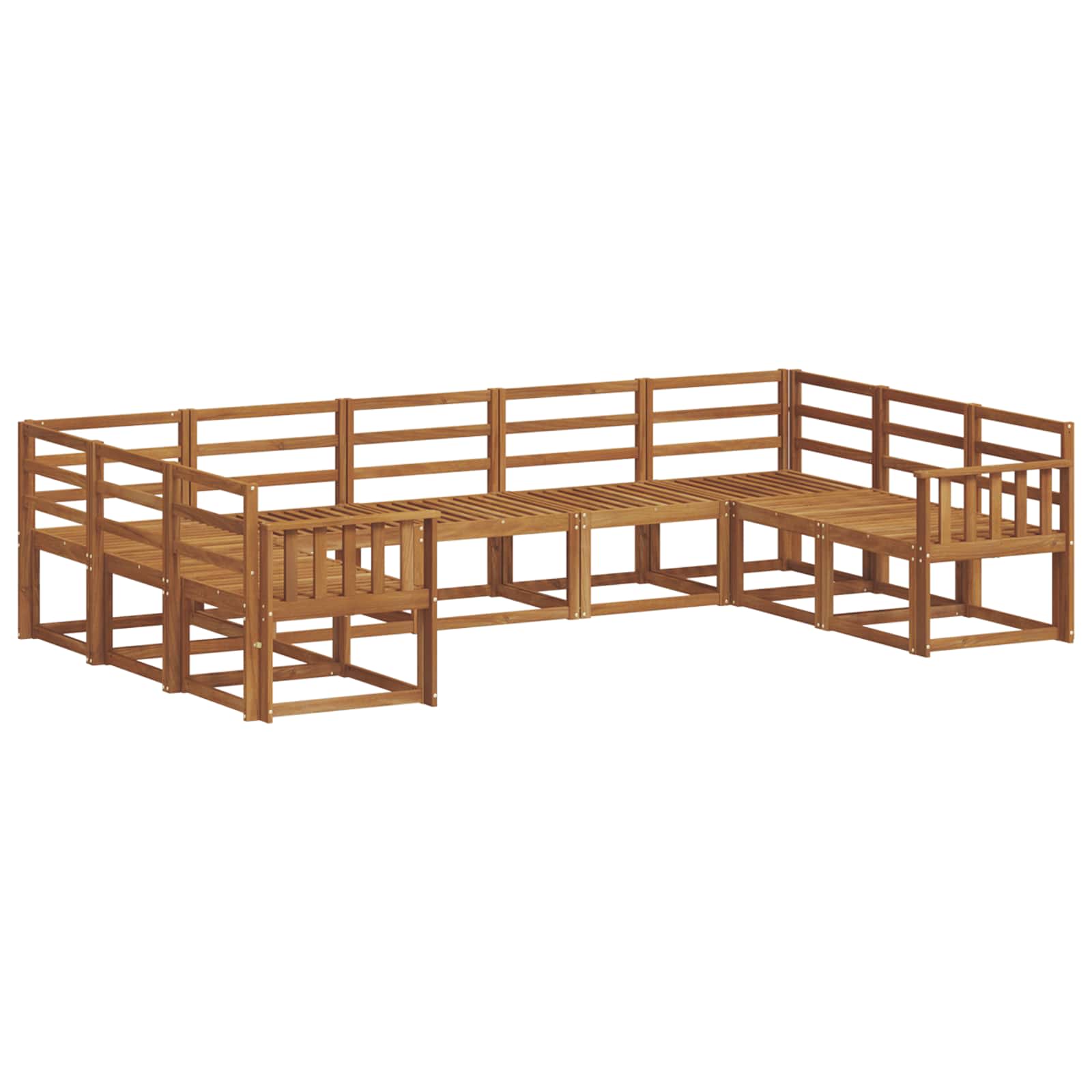 Buiten bankenset 9 pcs Naturel Massief Acaciahout image 2