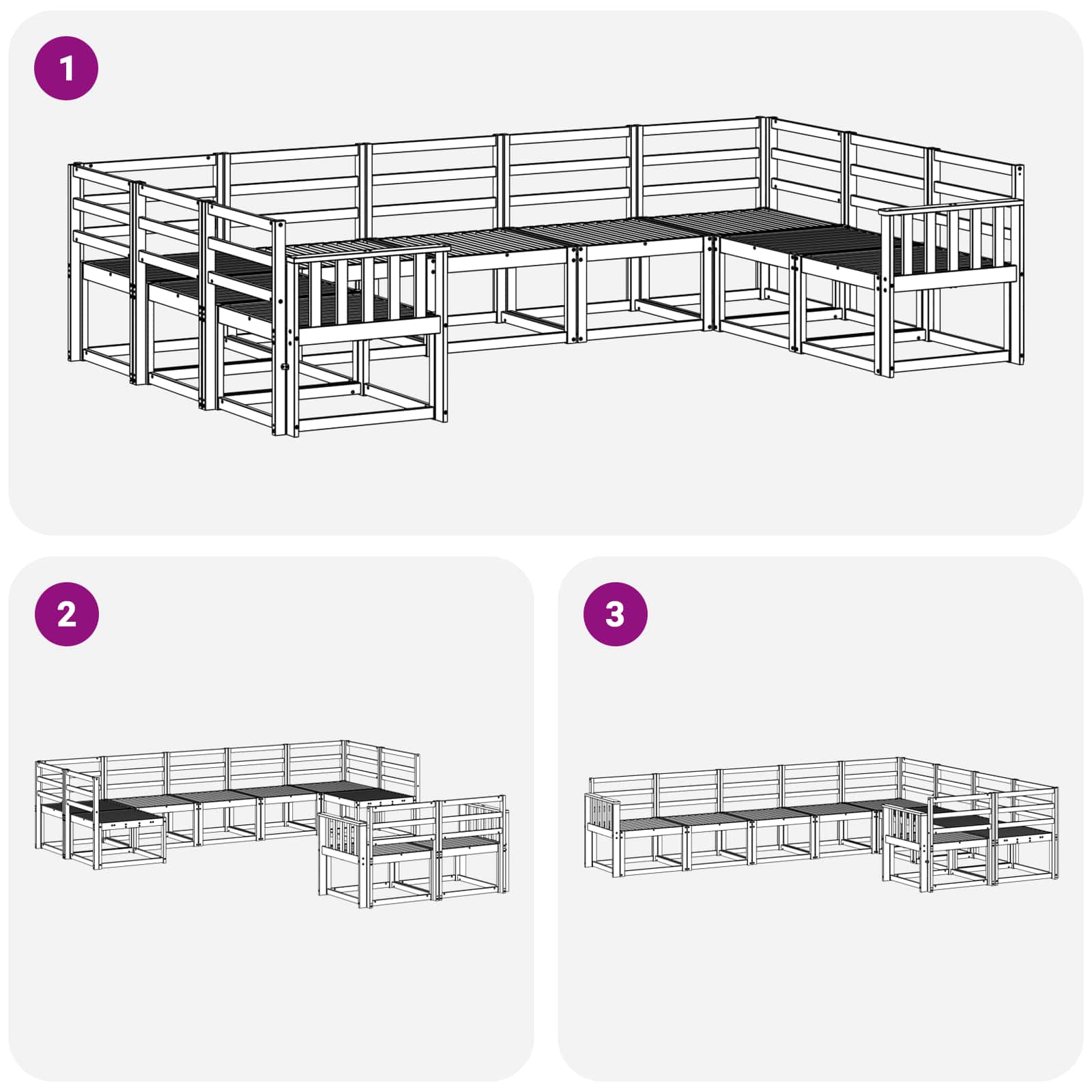 Buiten bankenset 9 pcs Naturel Massief Acaciahout image 7