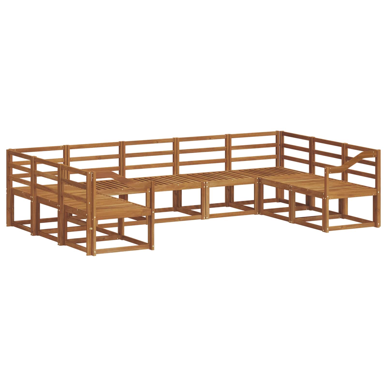 Buiten bankenset 9 pcs Naturel Massief Acaciahout image 2