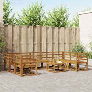 Zunanja garnitura za sedenje 10 pcs Naravna Masiven les akacije